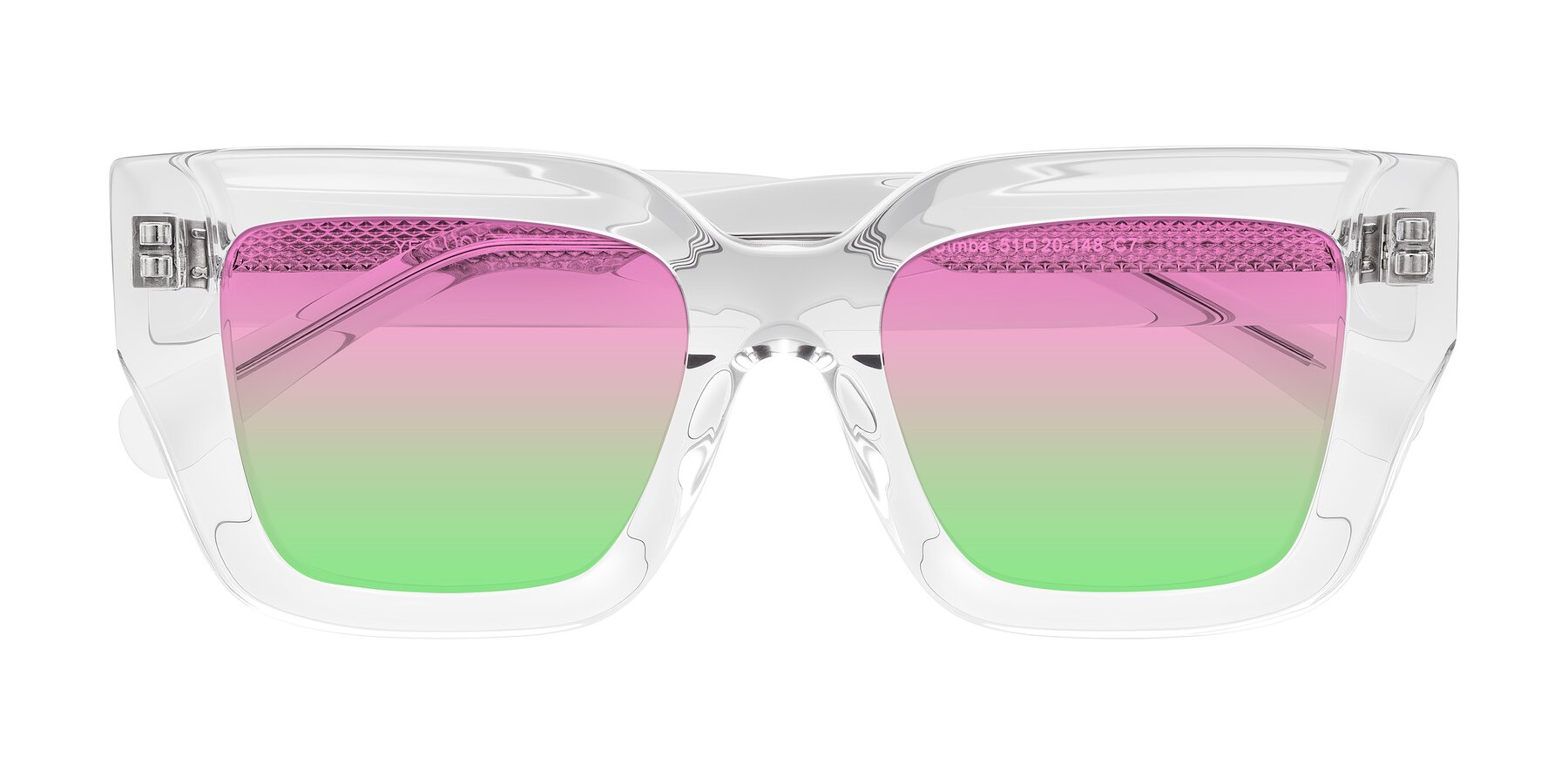 Folded Front of Simba in Clear with Pink / Green Gradient Lenses