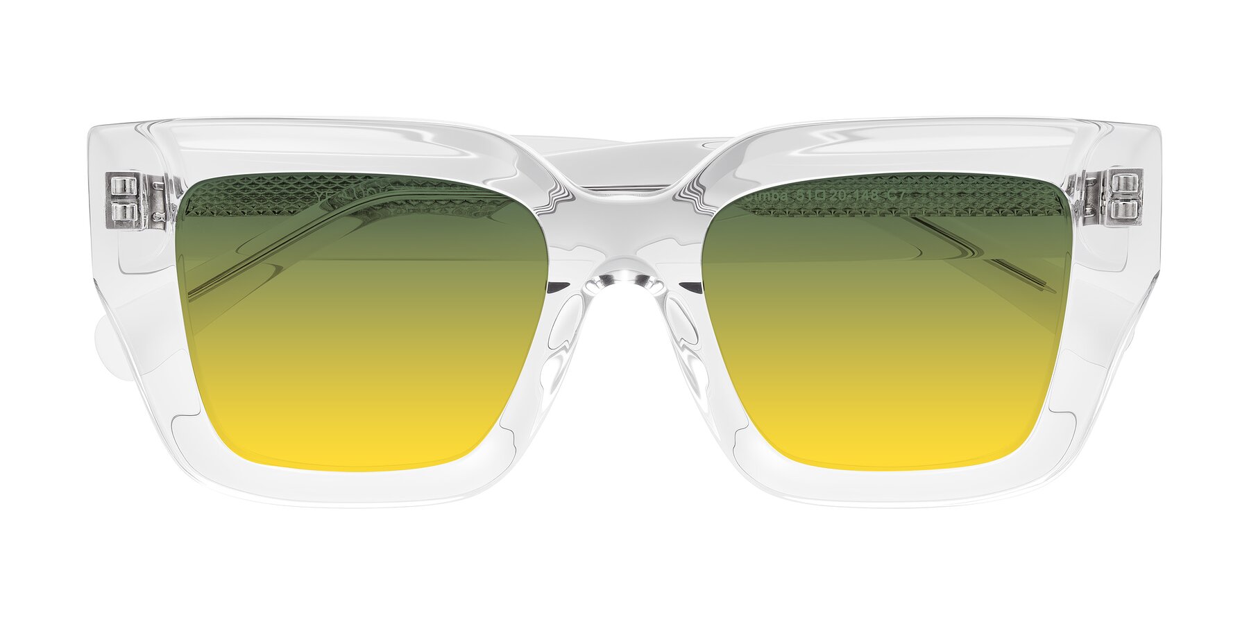 Folded Front of Simba in Clear with Green / Yellow Gradient Lenses
