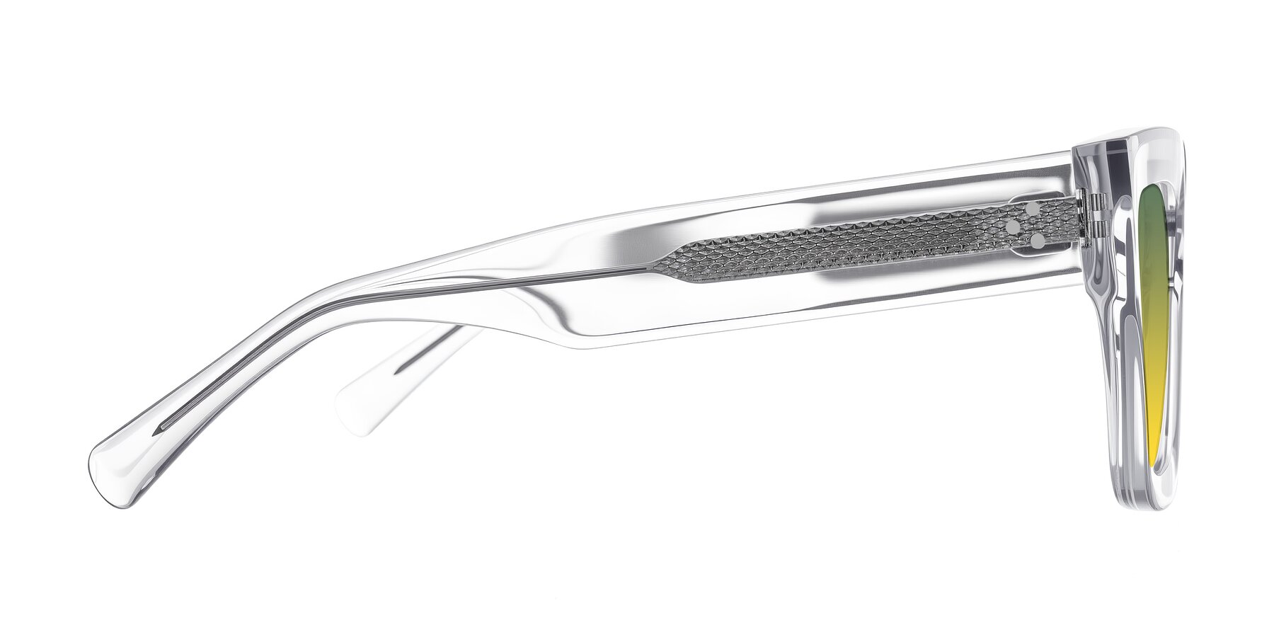 Side of Simba in Clear with Green / Yellow Gradient Lenses