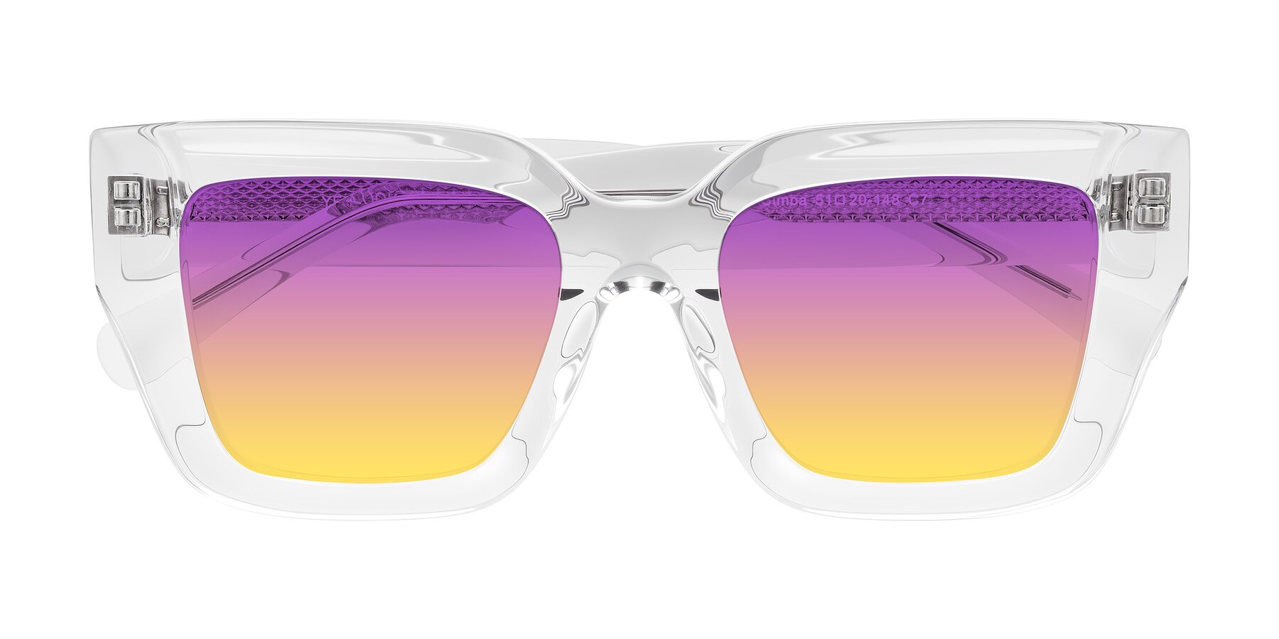Folded Front of Simba in Clear with Purple / Yellow Gradient Lenses