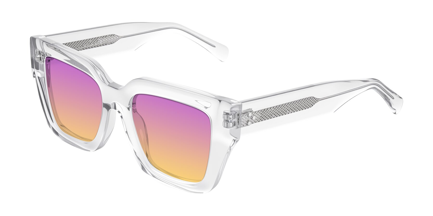 Angle of Simba in Clear with Purple / Yellow Gradient Lenses