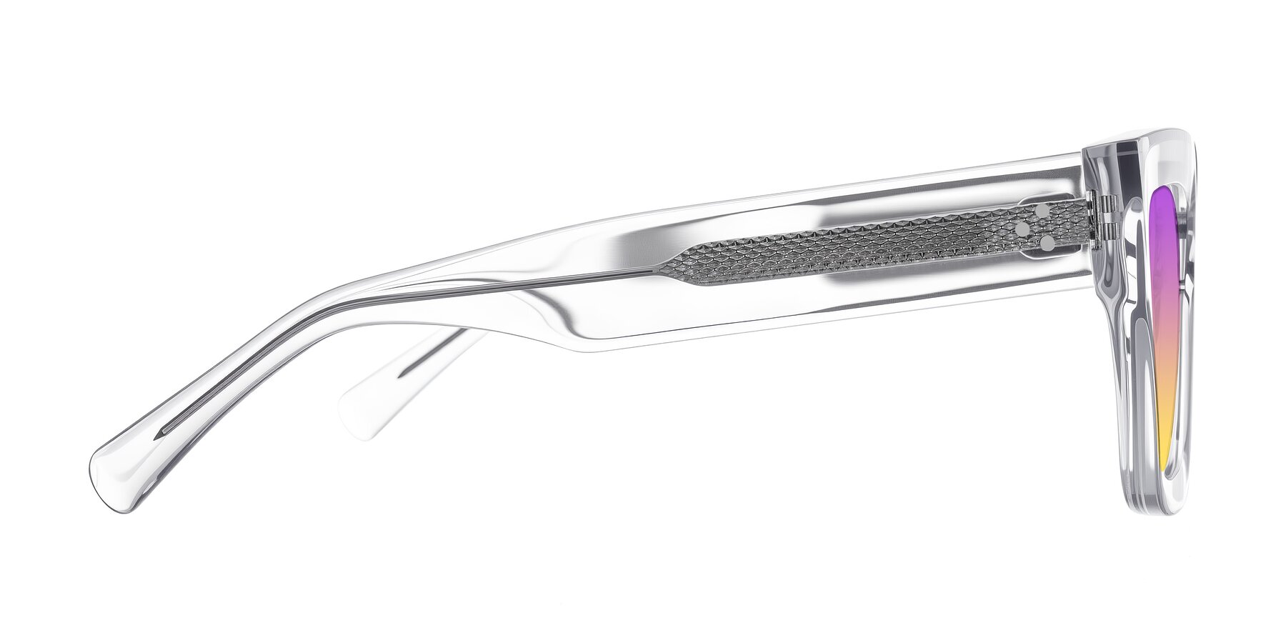 Side of Simba in Clear with Purple / Yellow Gradient Lenses