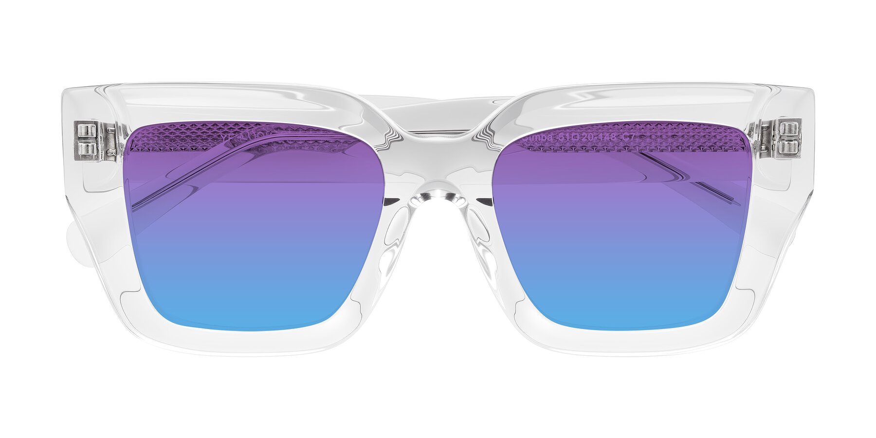 Folded Front of Simba in Clear with Purple / Blue Gradient Lenses