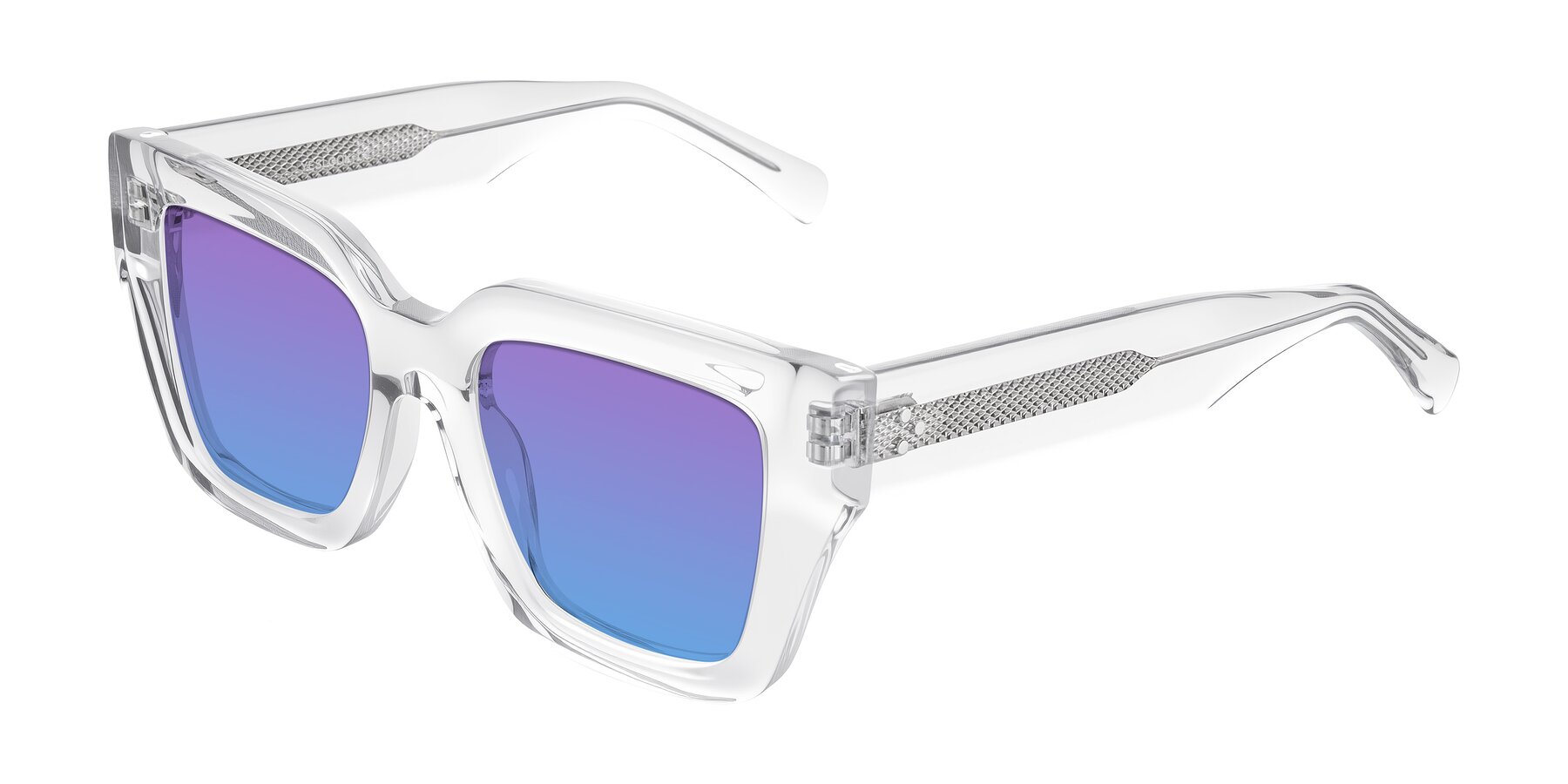 Angle of Simba in Clear with Purple / Blue Gradient Lenses