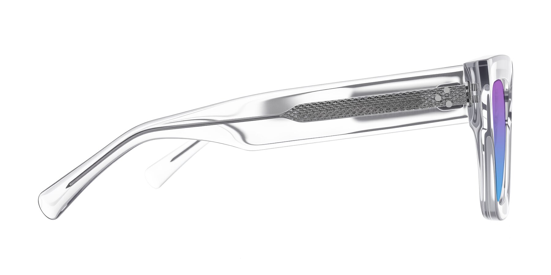 Side of Simba in Clear with Purple / Blue Gradient Lenses