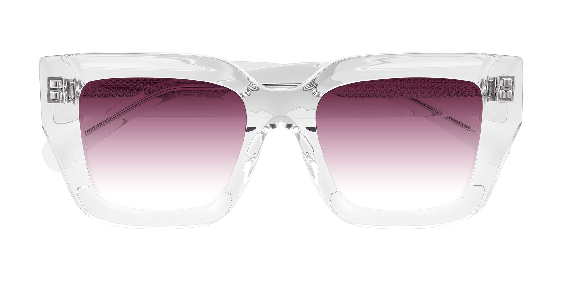 Folded Front of Simba in Clear with Wine Gradient Lenses