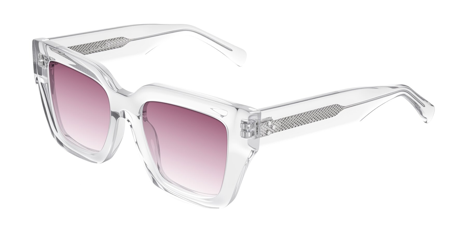 Angle of Simba in Clear with Wine Gradient Lenses