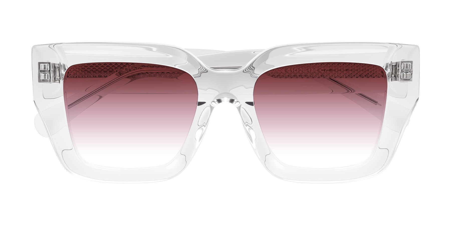 Folded Front of Simba in Clear with Garnet Gradient Lenses