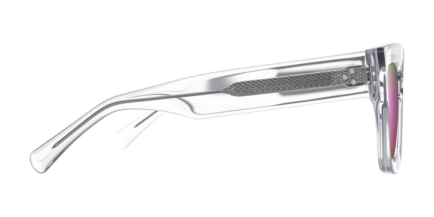 Side of Simba in Clear with Pink Mirrored Lenses