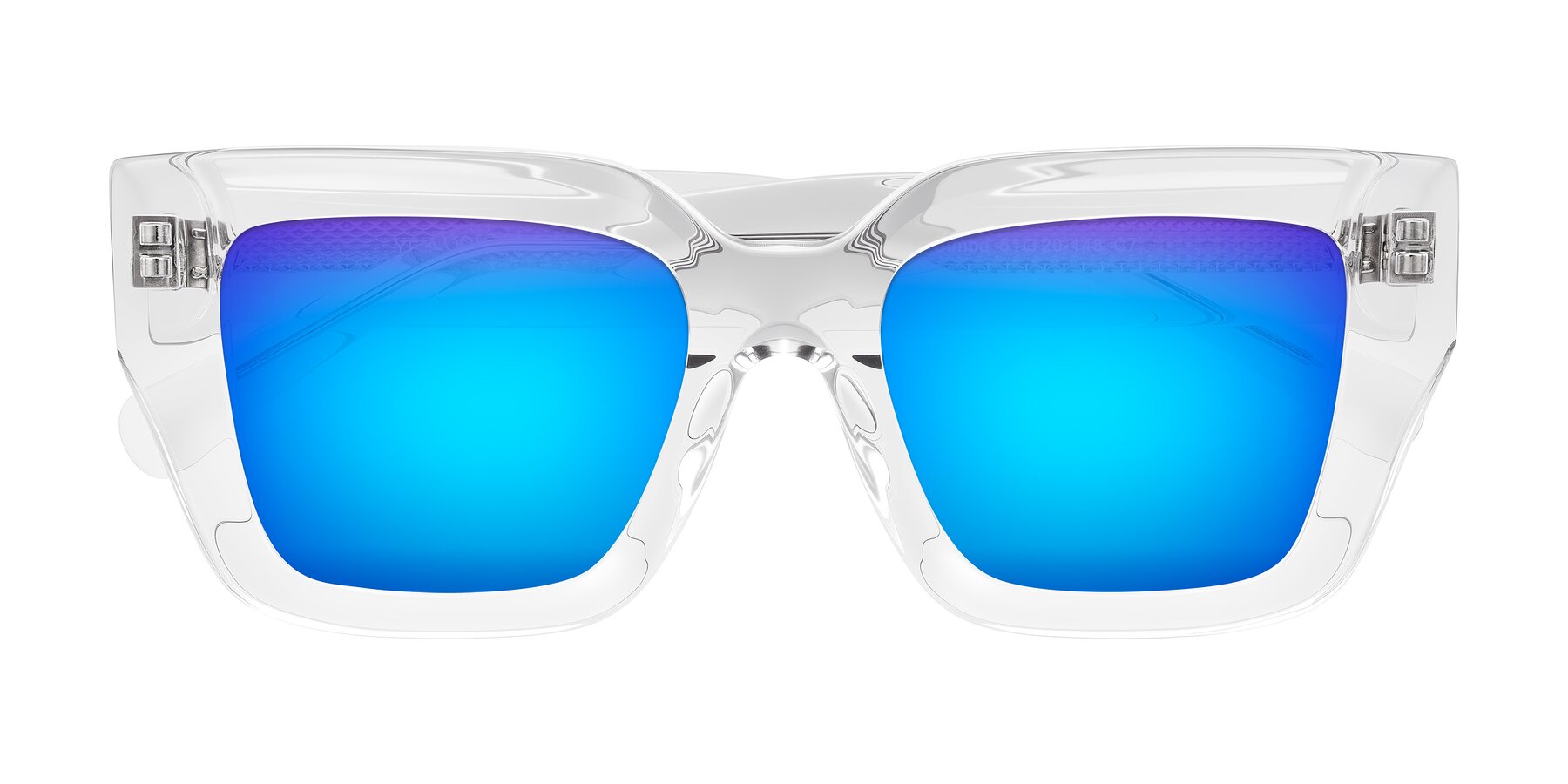 Folded Front of Simba in Clear with Blue Mirrored Lenses