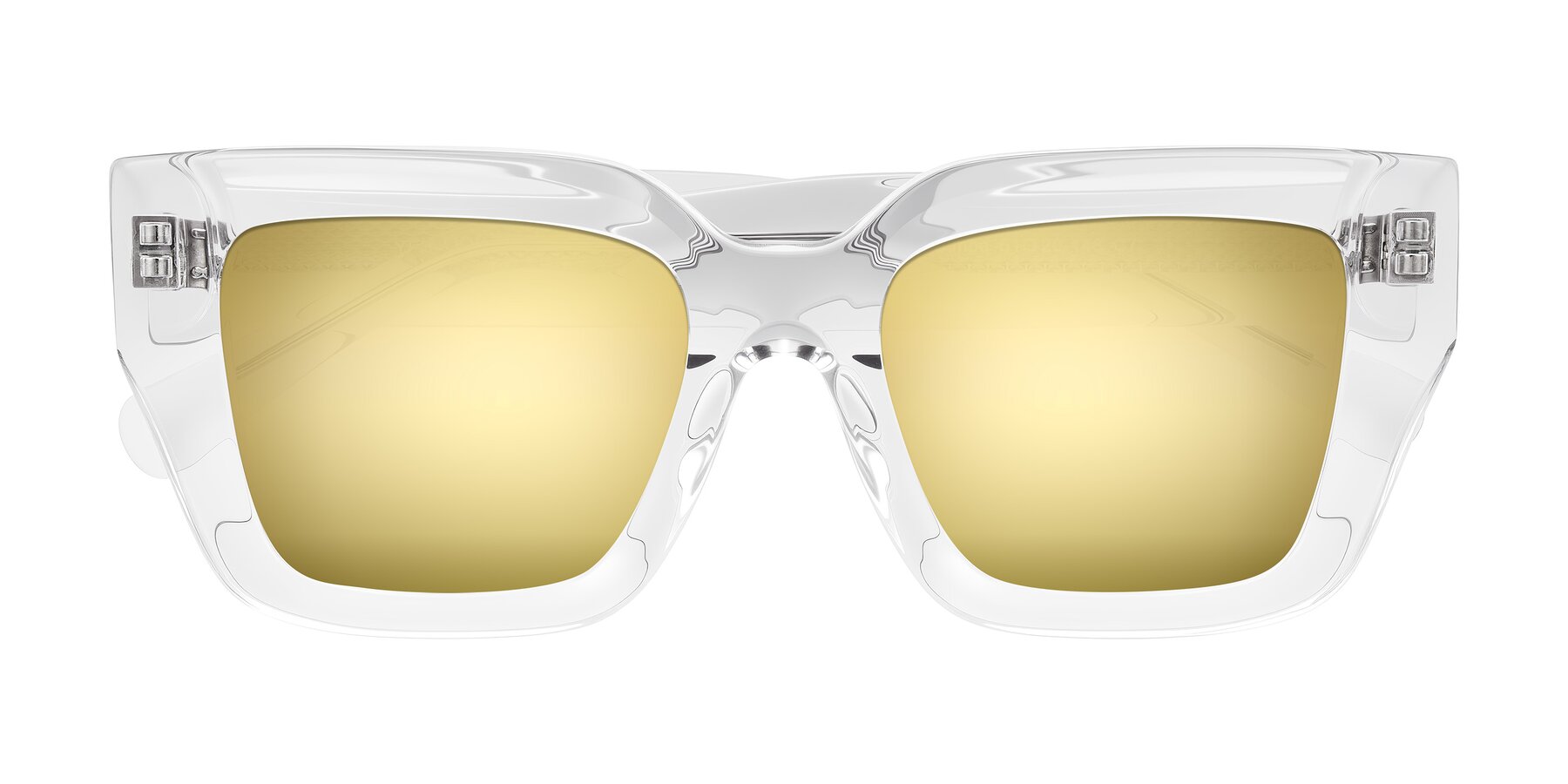 Folded Front of Simba in Clear with Gold Mirrored Lenses