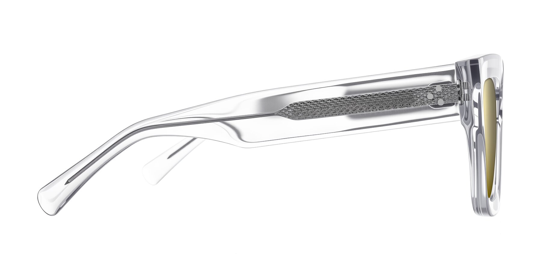 Side of Simba in Clear with Gold Mirrored Lenses