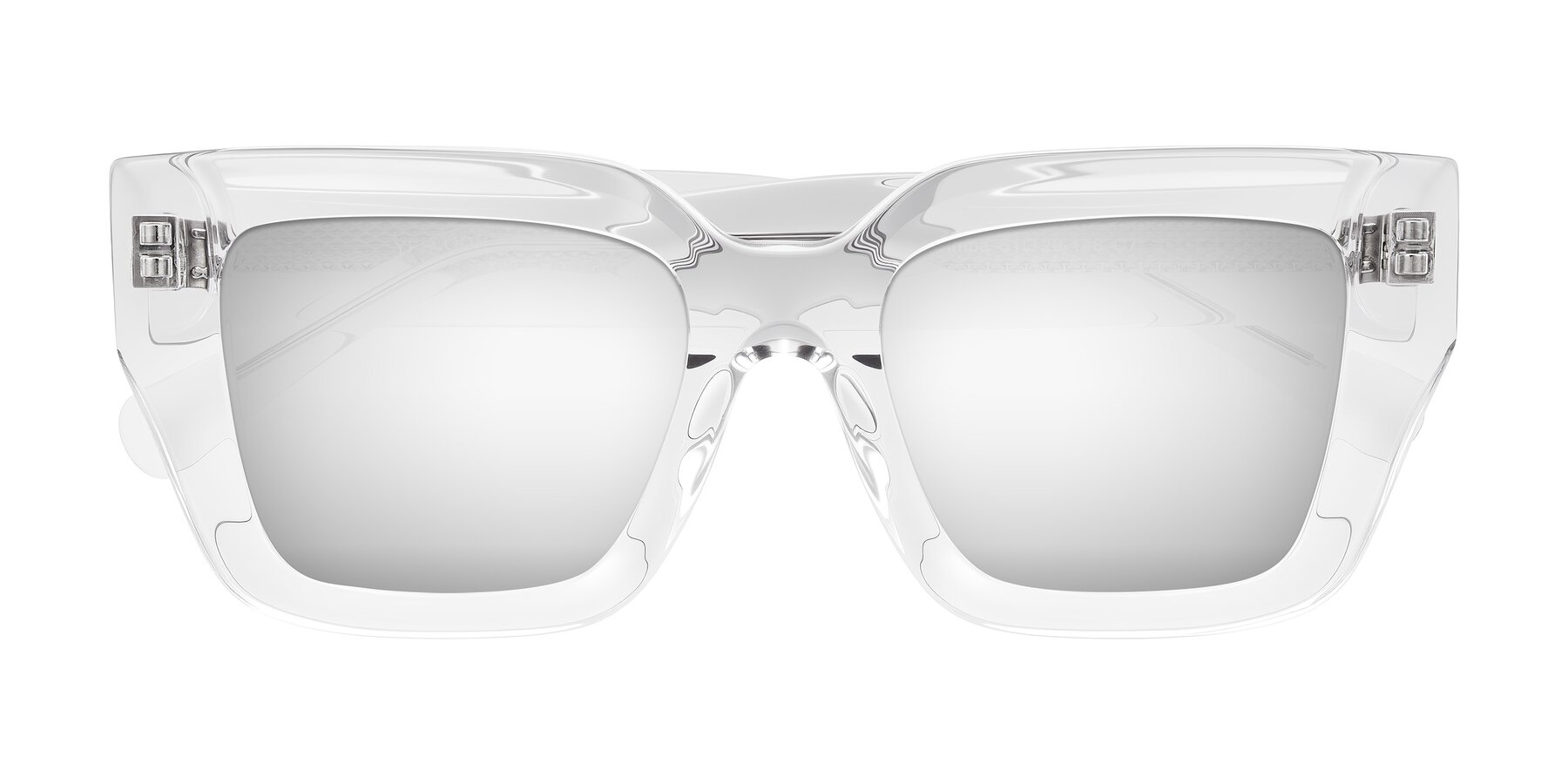 Folded Front of Simba in Clear with Silver Mirrored Lenses