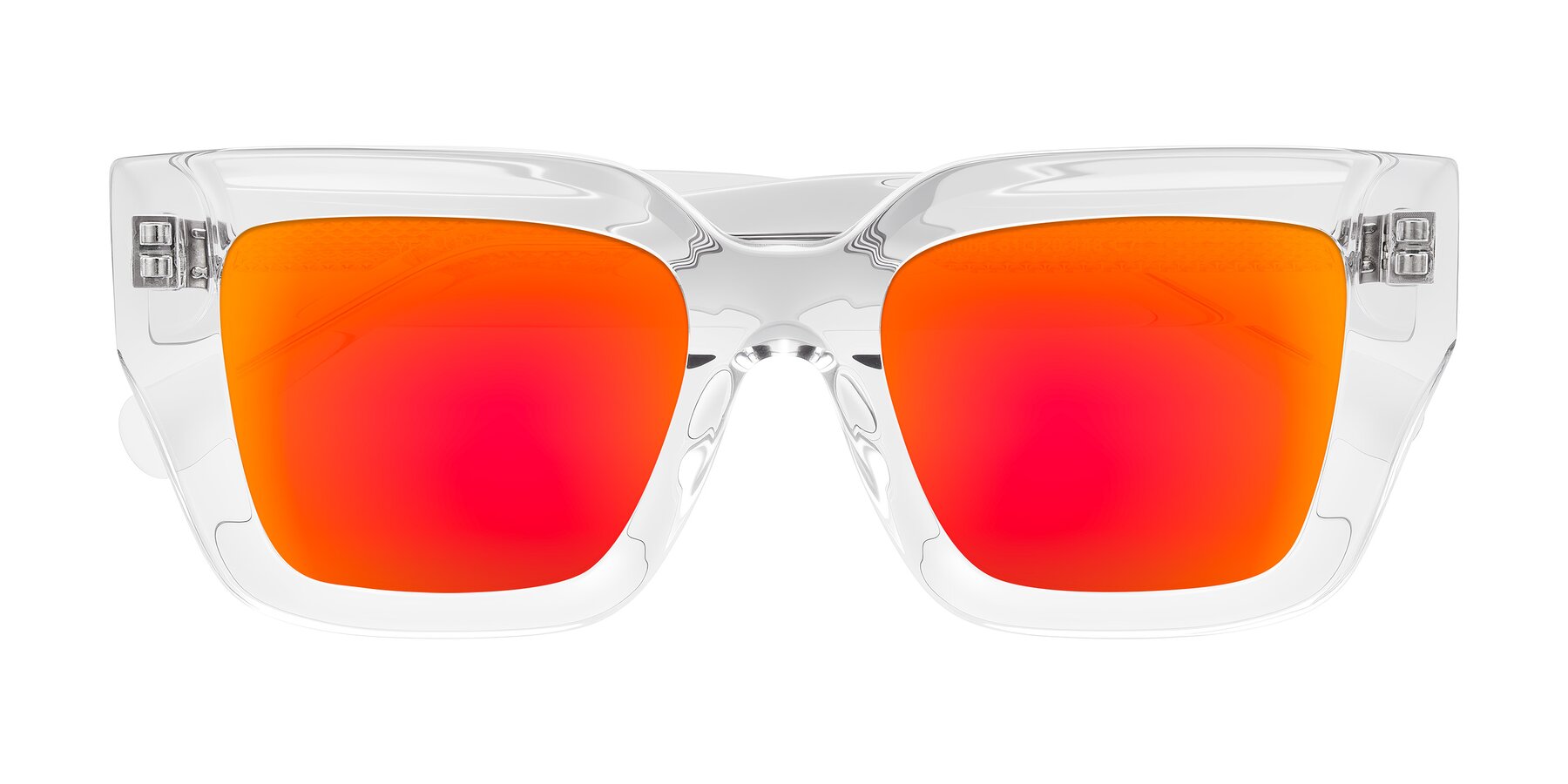 Folded Front of Simba in Clear with Red Gold Mirrored Lenses