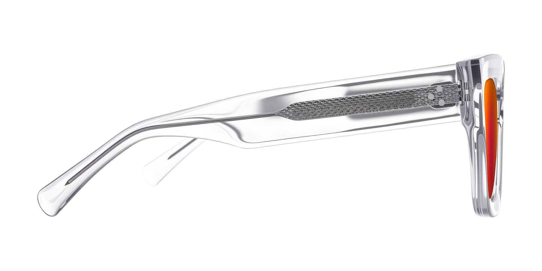 Side of Simba in Clear with Red Gold Mirrored Lenses