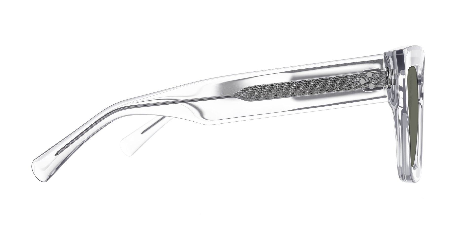 Side of Simba in Clear with Gray Polarized Lenses