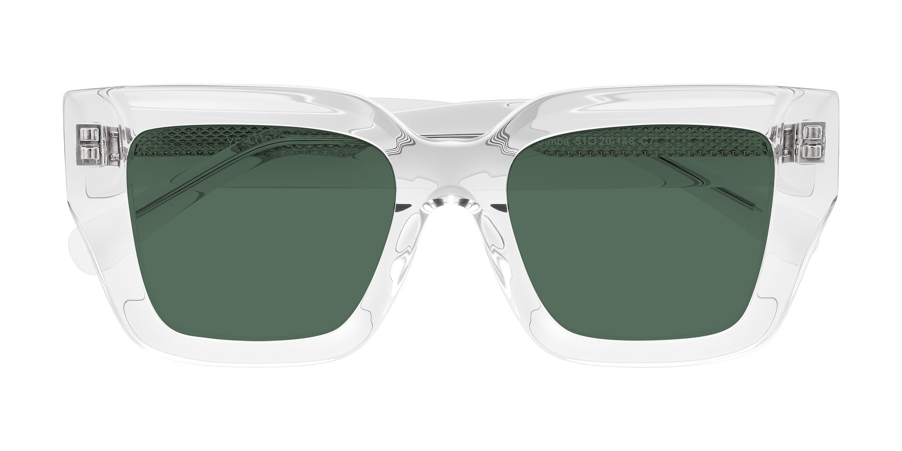 Folded Front of Simba in Clear with Green Polarized Lenses