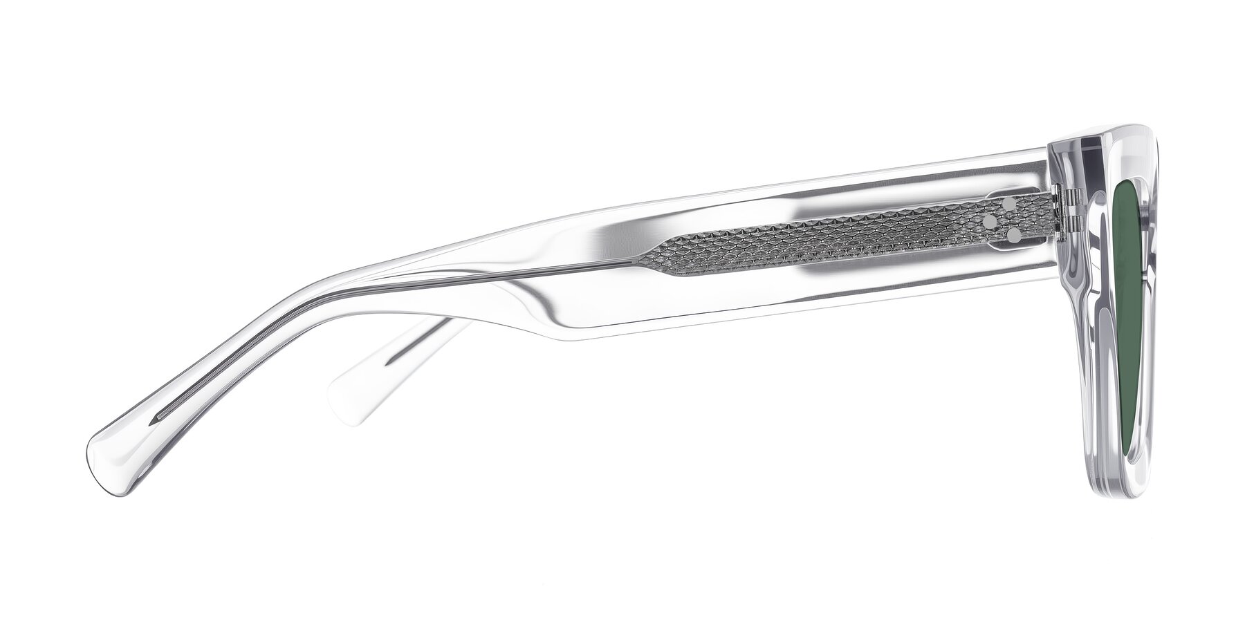 Side of Simba in Clear with Green Polarized Lenses