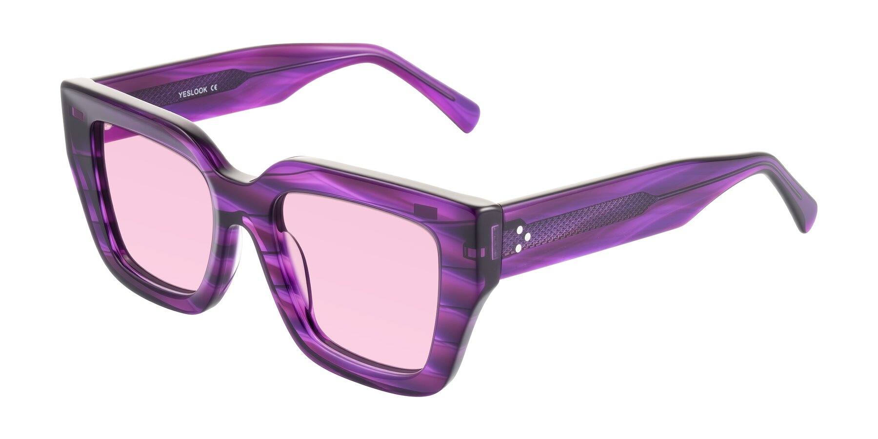 Angle of Simba in Violet Striped with Light Pink Tinted Lenses