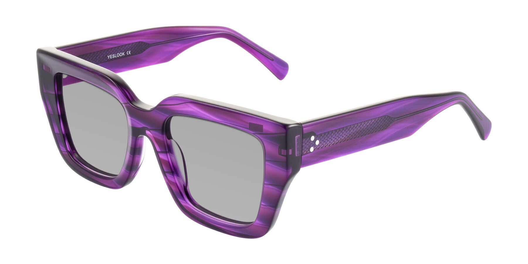 Angle of Simba in Violet Striped with Light Gray Tinted Lenses