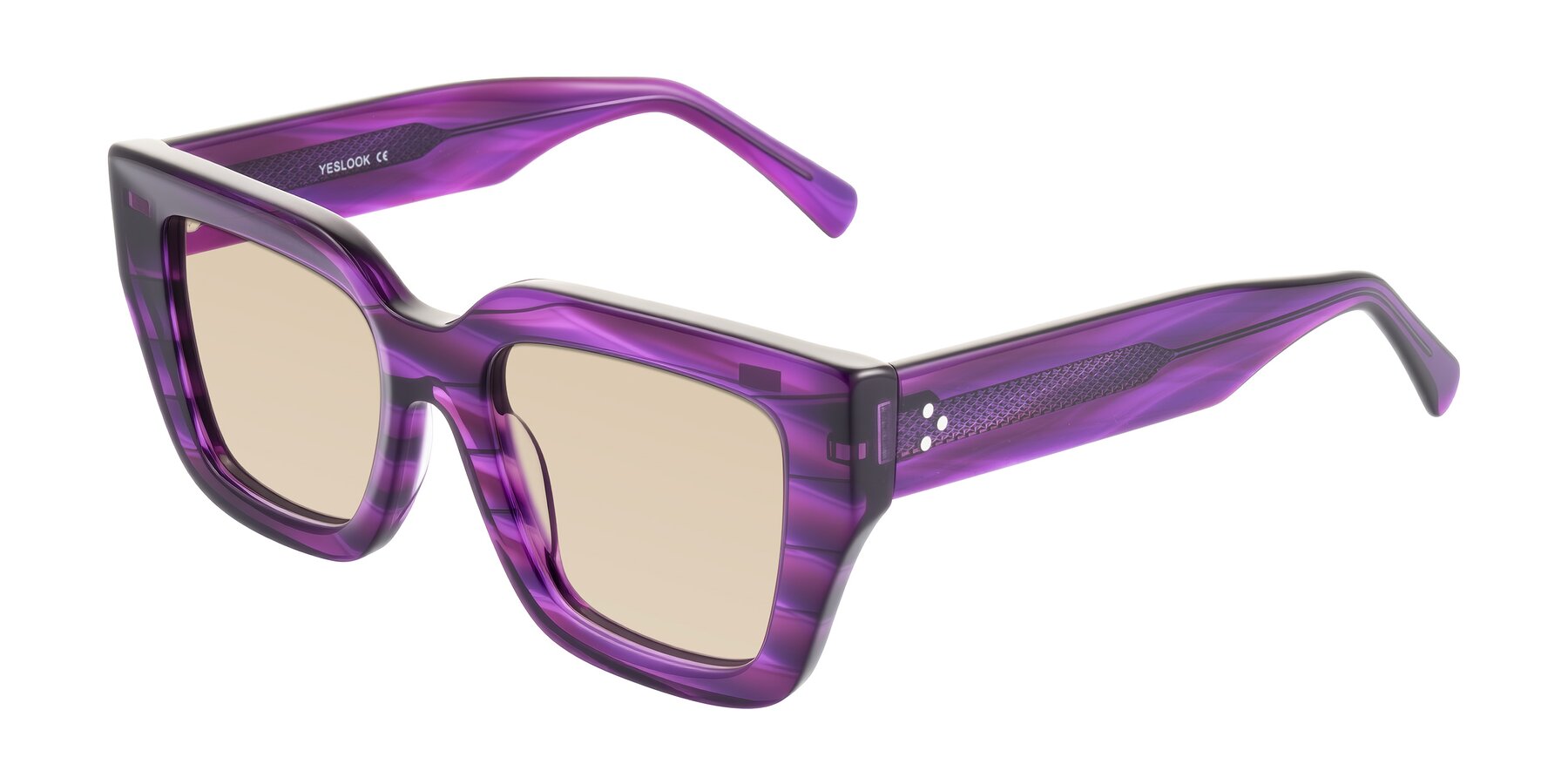 Angle of Simba in Violet Striped with Light Brown Tinted Lenses