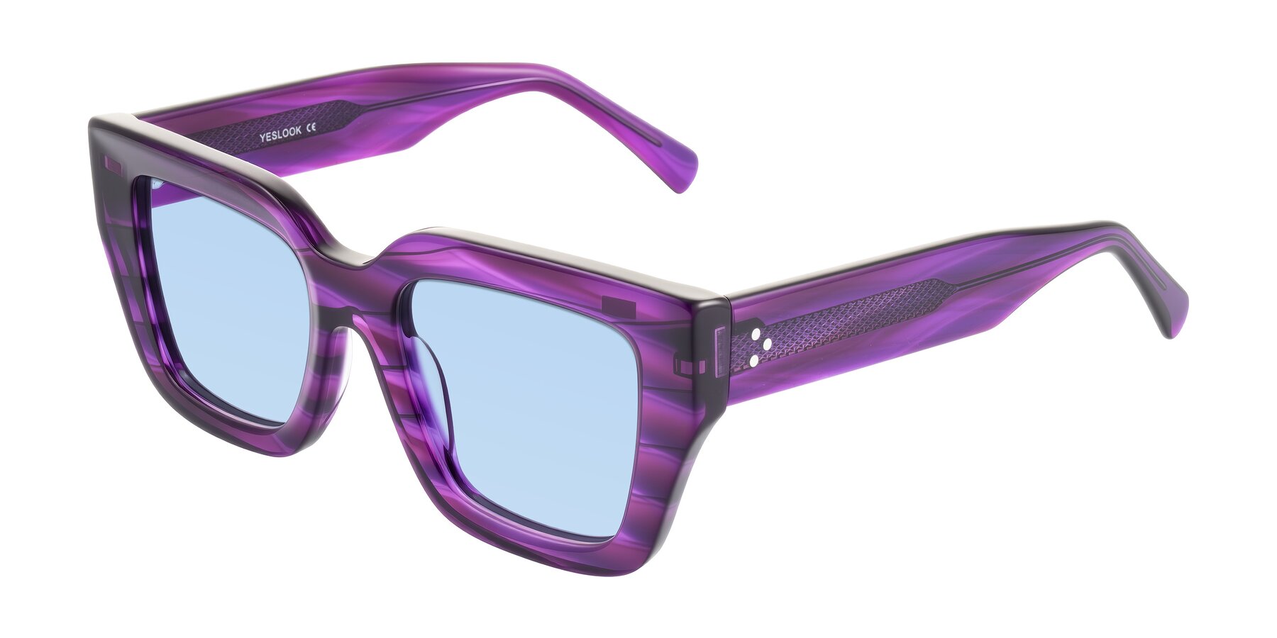 Angle of Simba in Violet Striped with Light Blue Tinted Lenses