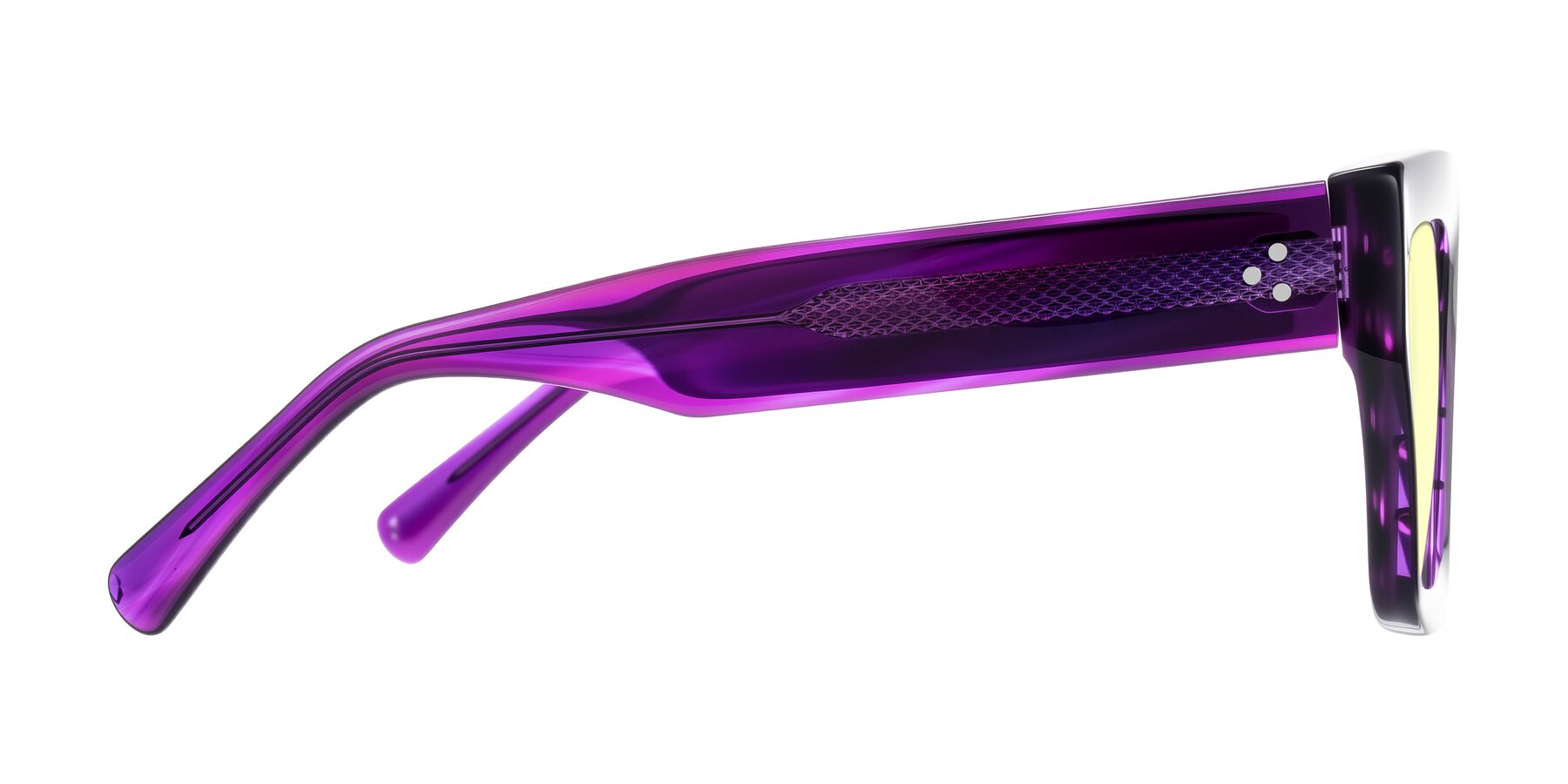 Side of Simba in Violet Striped with Light Yellow Tinted Lenses