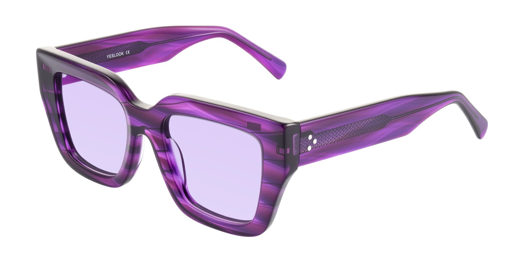 Angle of Simba in Violet Striped with Light Purple Tinted Lenses
