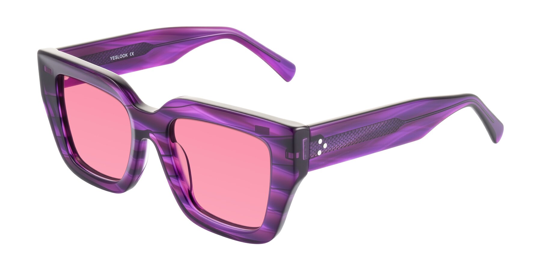 Angle of Simba in Violet Striped with Pink Tinted Lenses