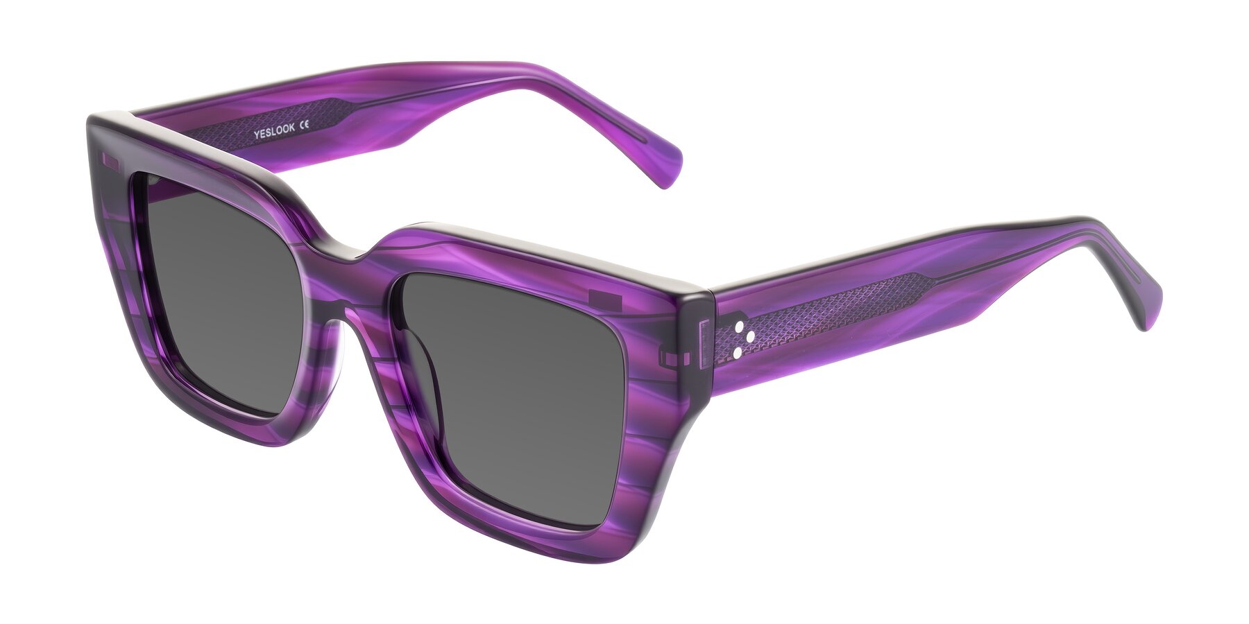Angle of Simba in Violet Striped with Medium Gray Tinted Lenses
