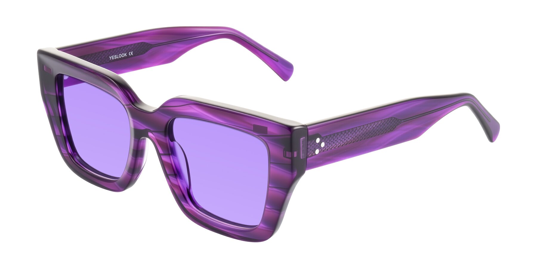 Angle of Simba in Violet Striped with Medium Purple Tinted Lenses