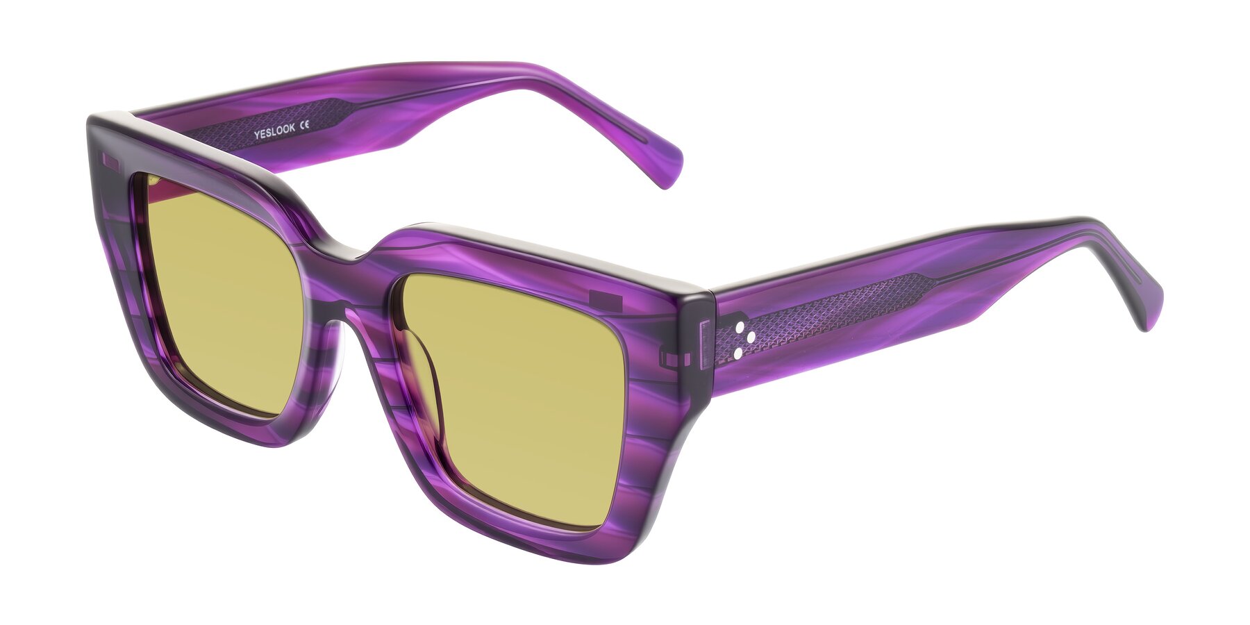 Angle of Simba in Violet Striped with Medium Champagne Tinted Lenses