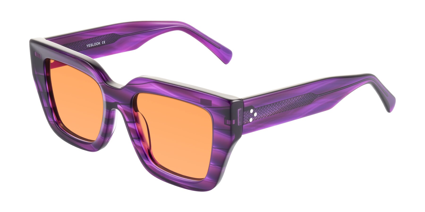 Angle of Simba in Violet Striped with Medium Orange Tinted Lenses
