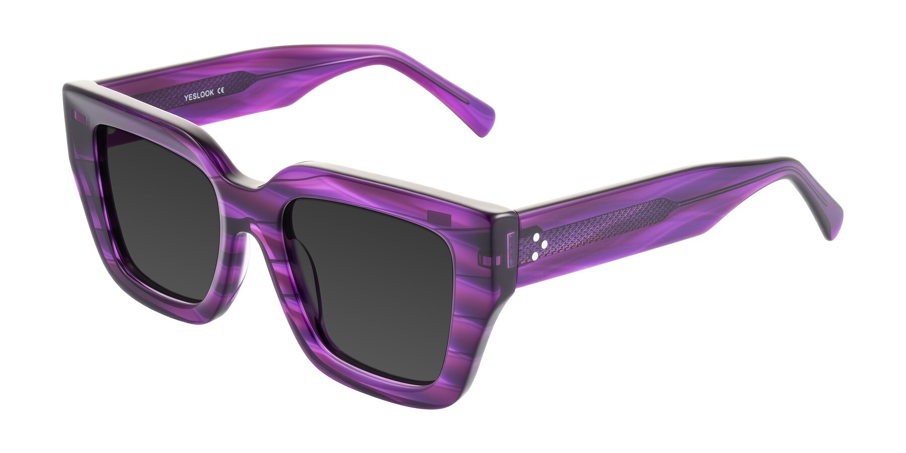 Angle of Simba in Violet Striped with Gray Tinted Lenses