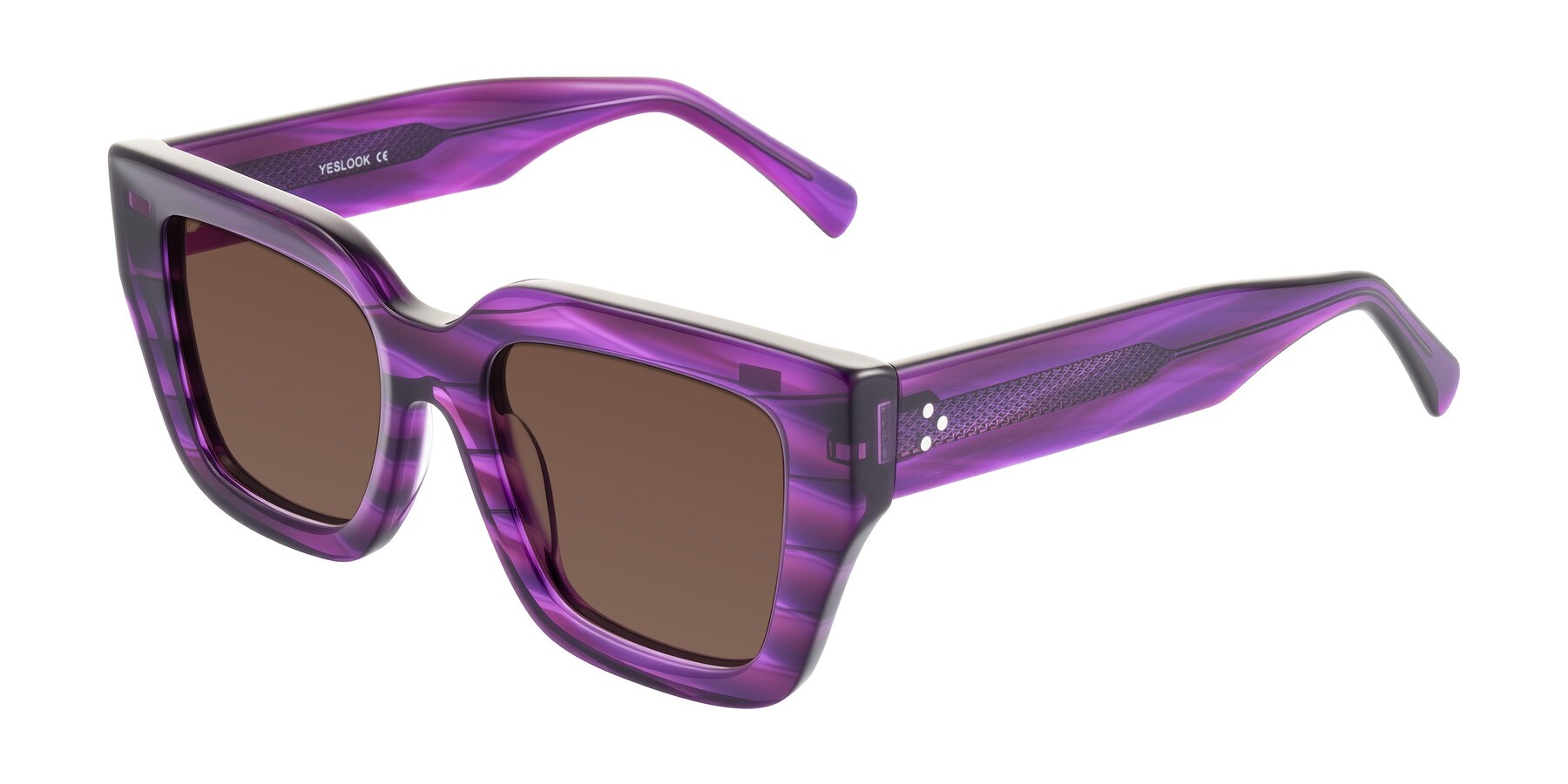Angle of Simba in Violet Striped with Brown Tinted Lenses
