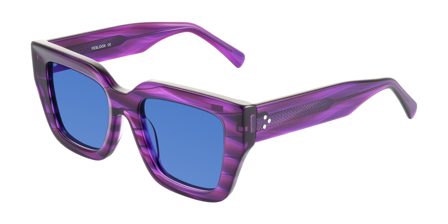 Angle of Simba in Violet Striped with Blue Tinted Lenses