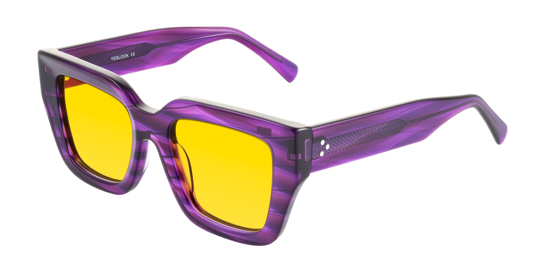Angle of Simba in Violet Striped with Yellow Tinted Lenses