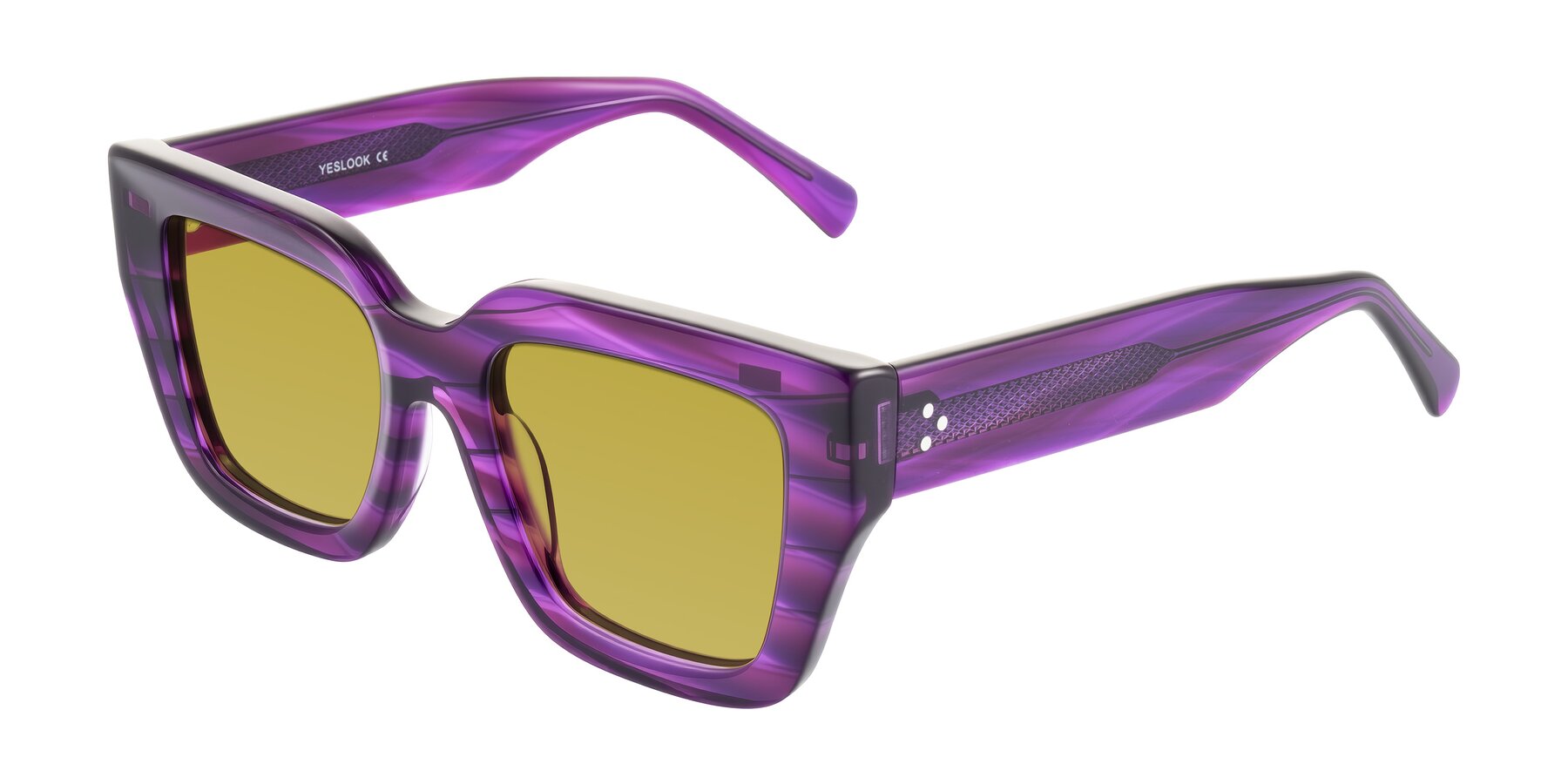 Angle of Simba in Violet Striped with Champagne Tinted Lenses