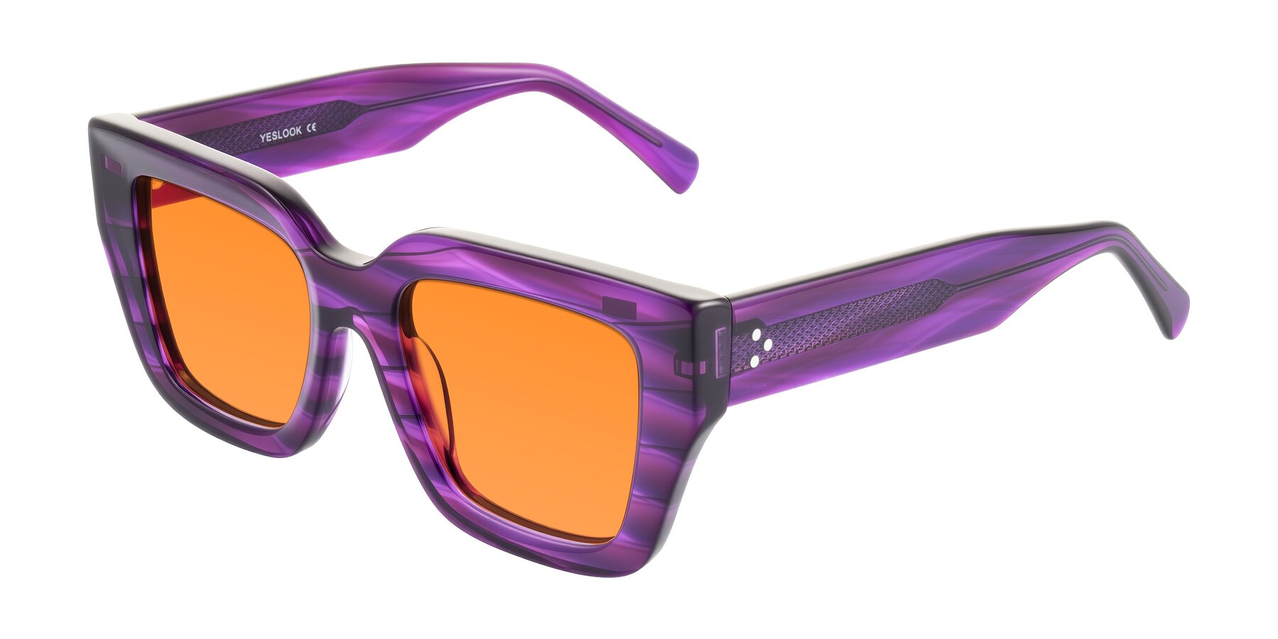 Angle of Simba in Violet Striped with Orange Tinted Lenses