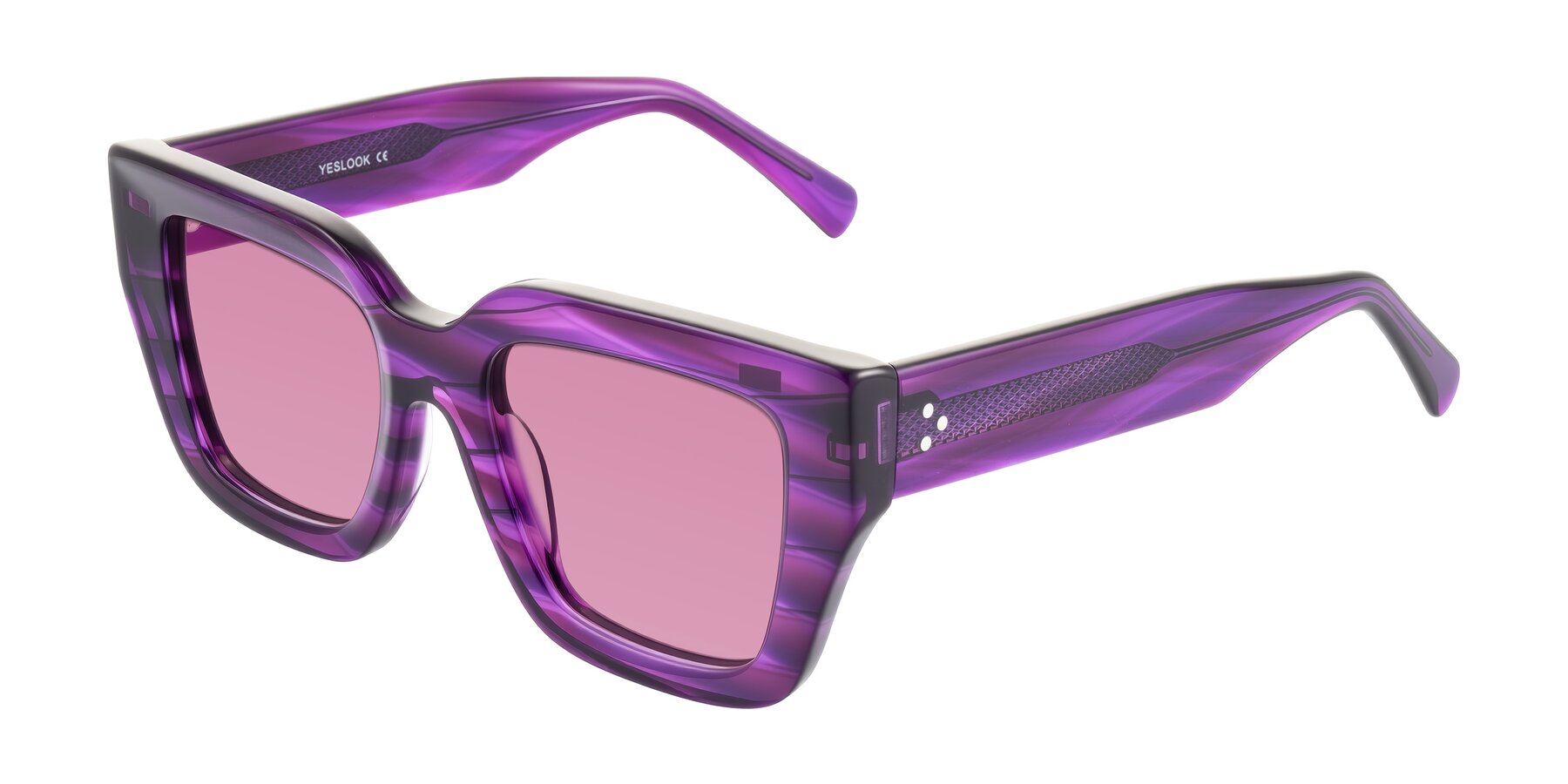 Angle of Simba in Violet Striped with Medium Wine Tinted Lenses