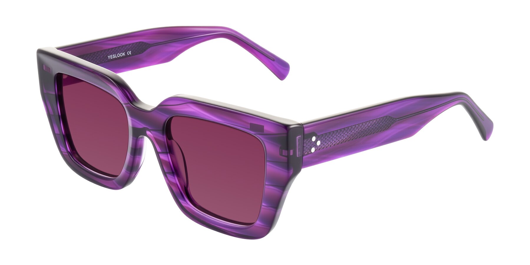 Angle of Simba in Violet Striped with Wine Tinted Lenses
