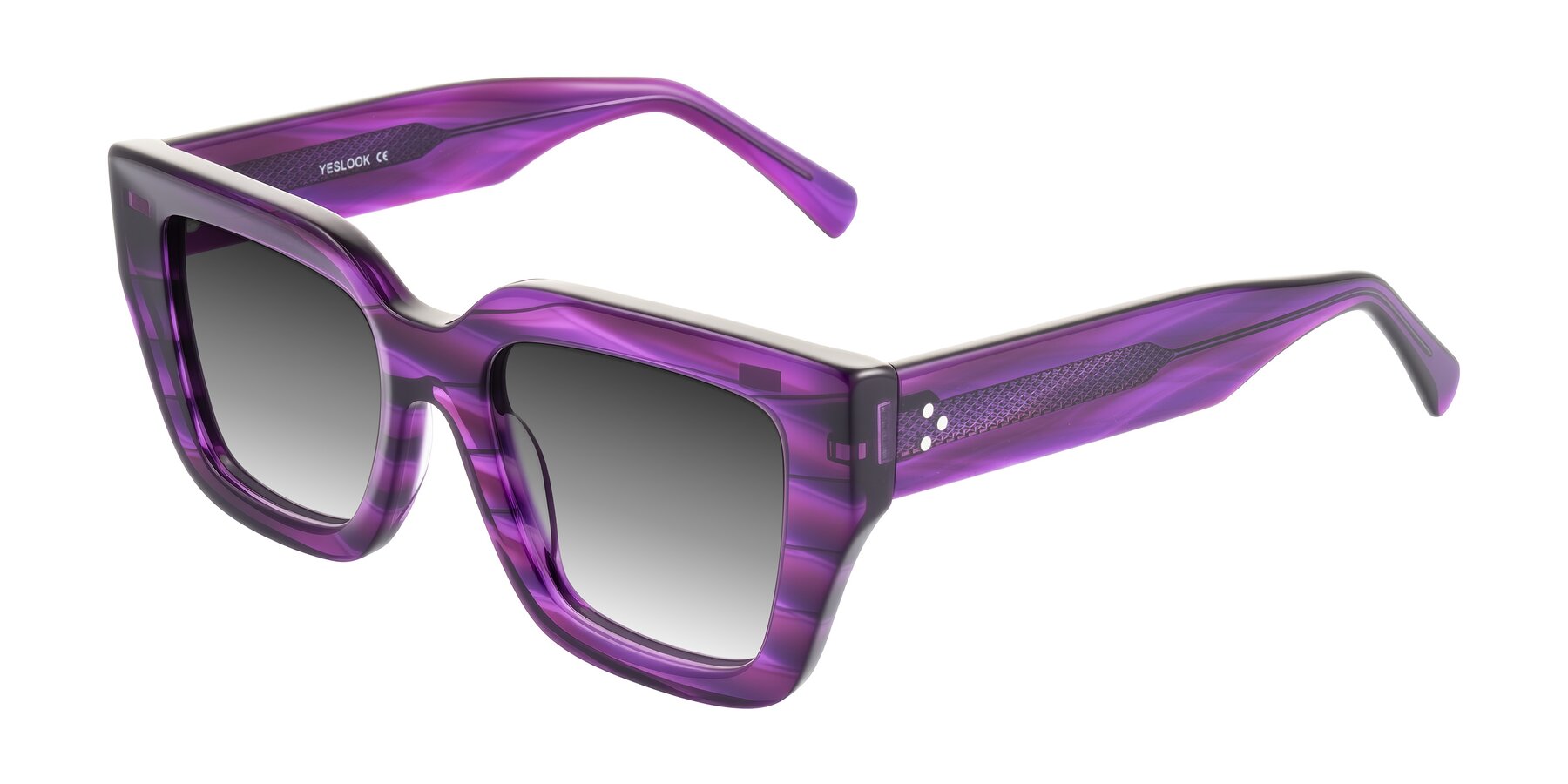 Angle of Simba in Violet Striped with Gray Gradient Lenses