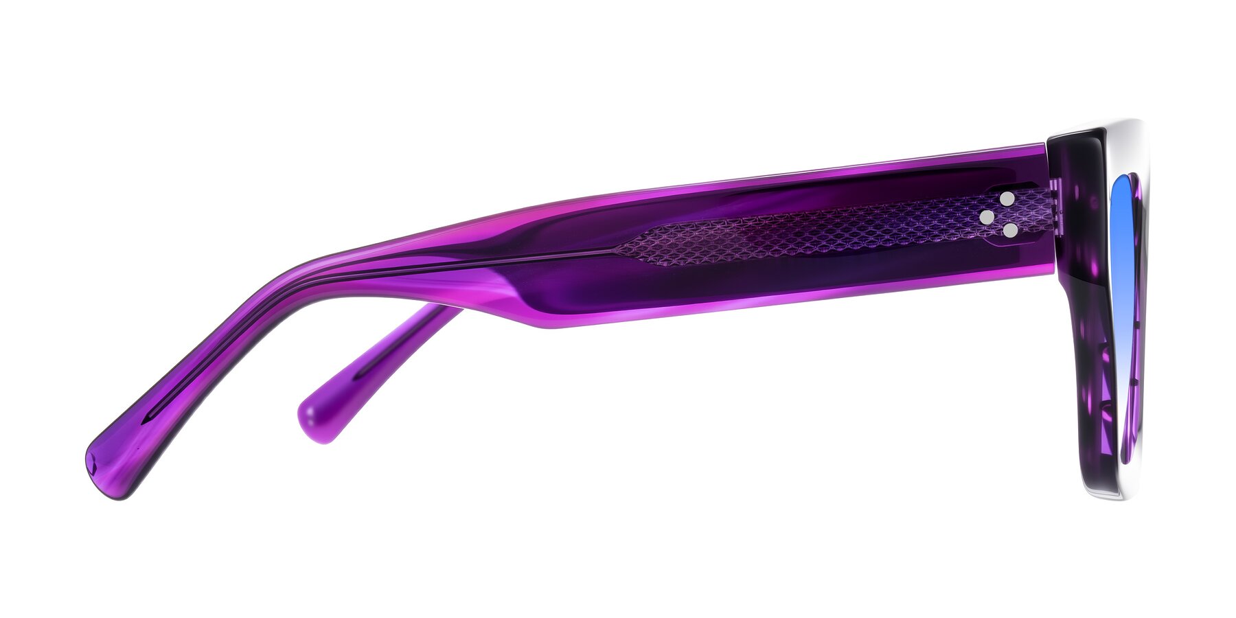 Side of Simba in Violet Striped with Blue Gradient Lenses