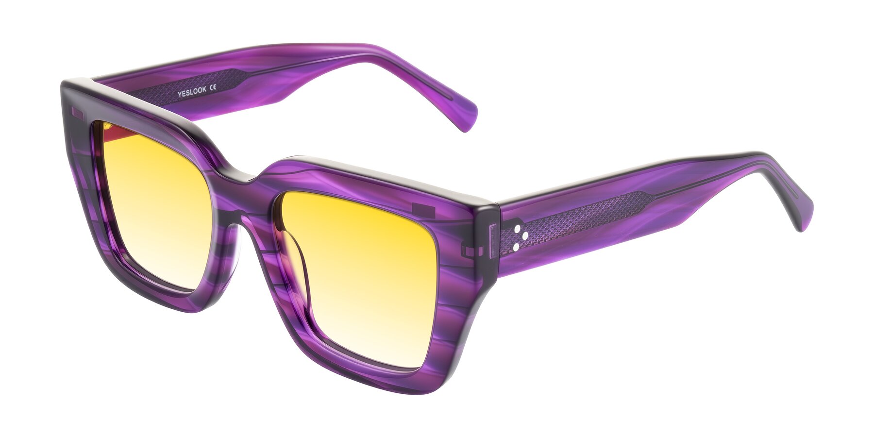 Angle of Simba in Violet Striped with Yellow Gradient Lenses