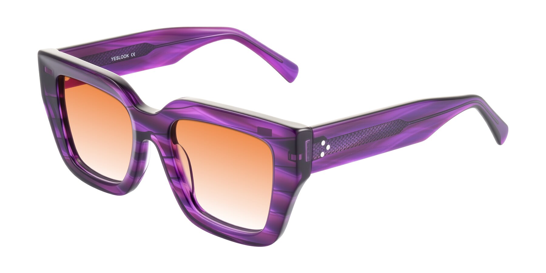Angle of Simba in Violet Striped with Orange Gradient Lenses