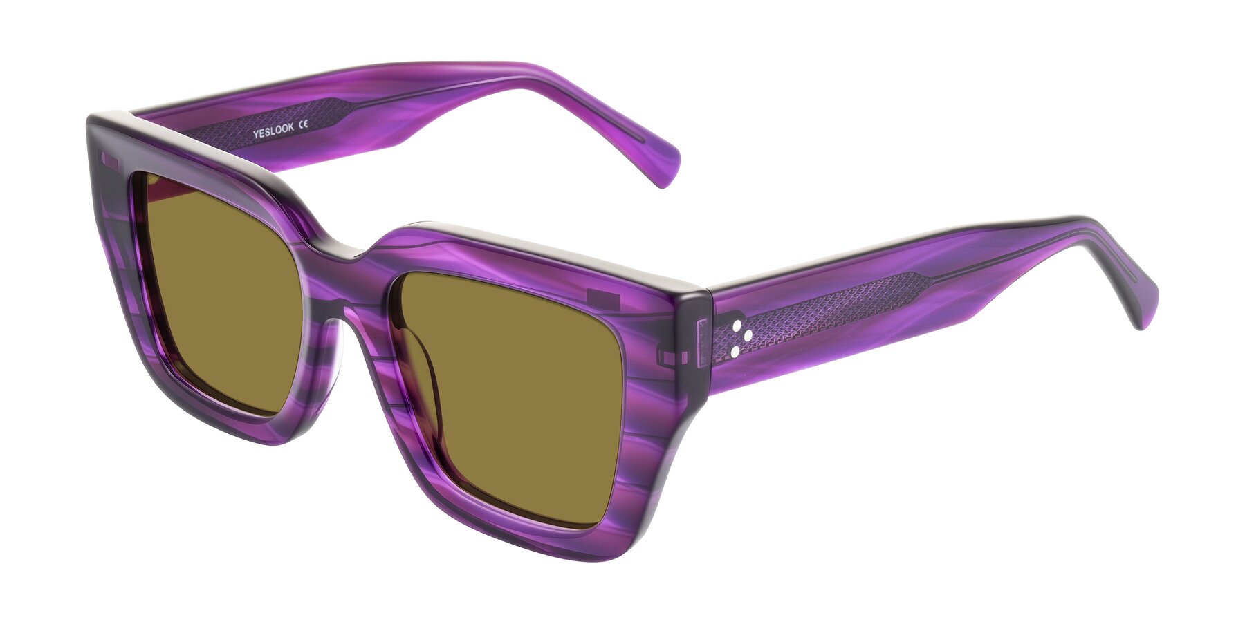 Angle of Simba in Violet Striped with Brown Polarized Lenses