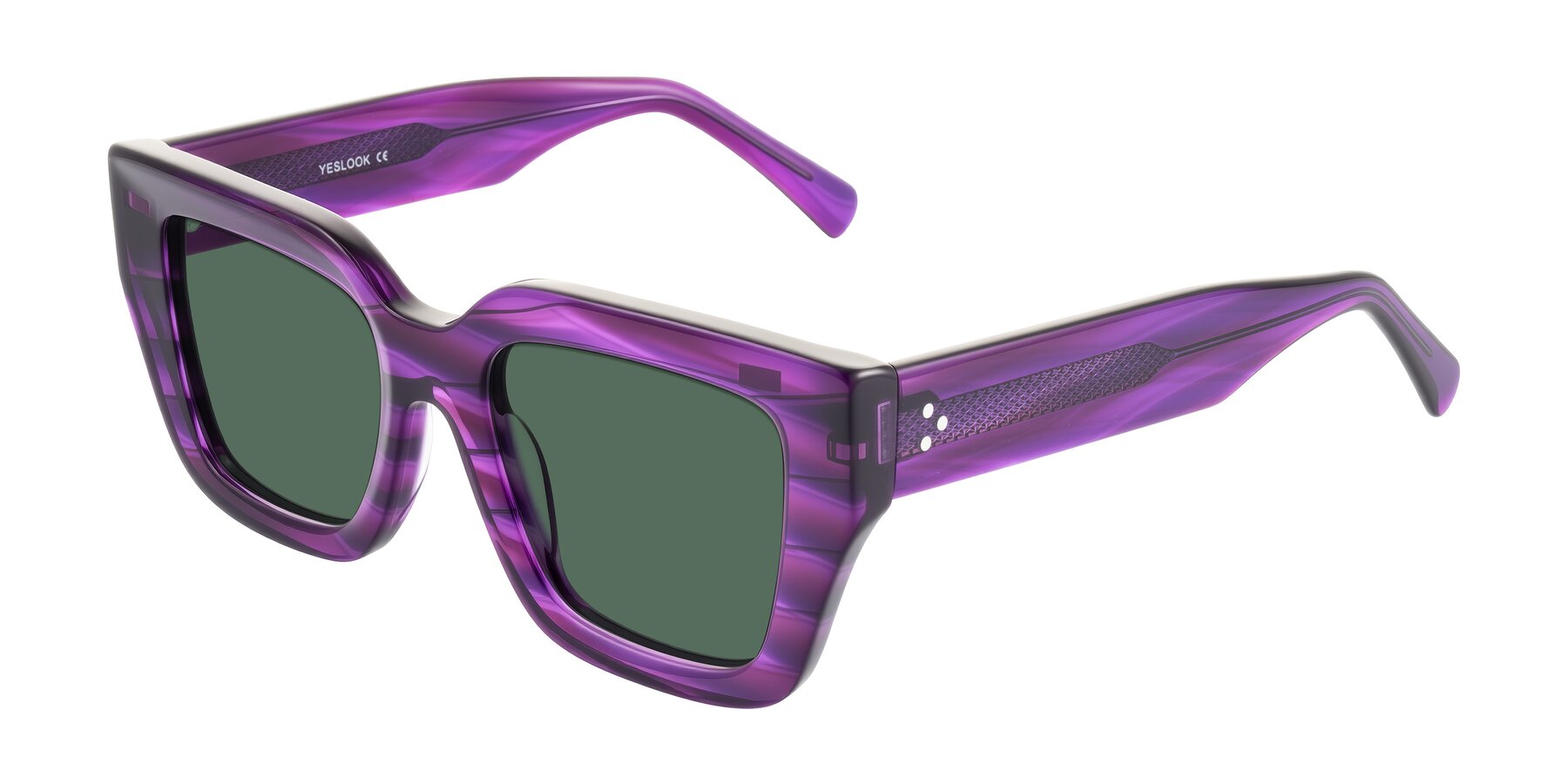 Angle of Simba in Violet Striped with Green Polarized Lenses