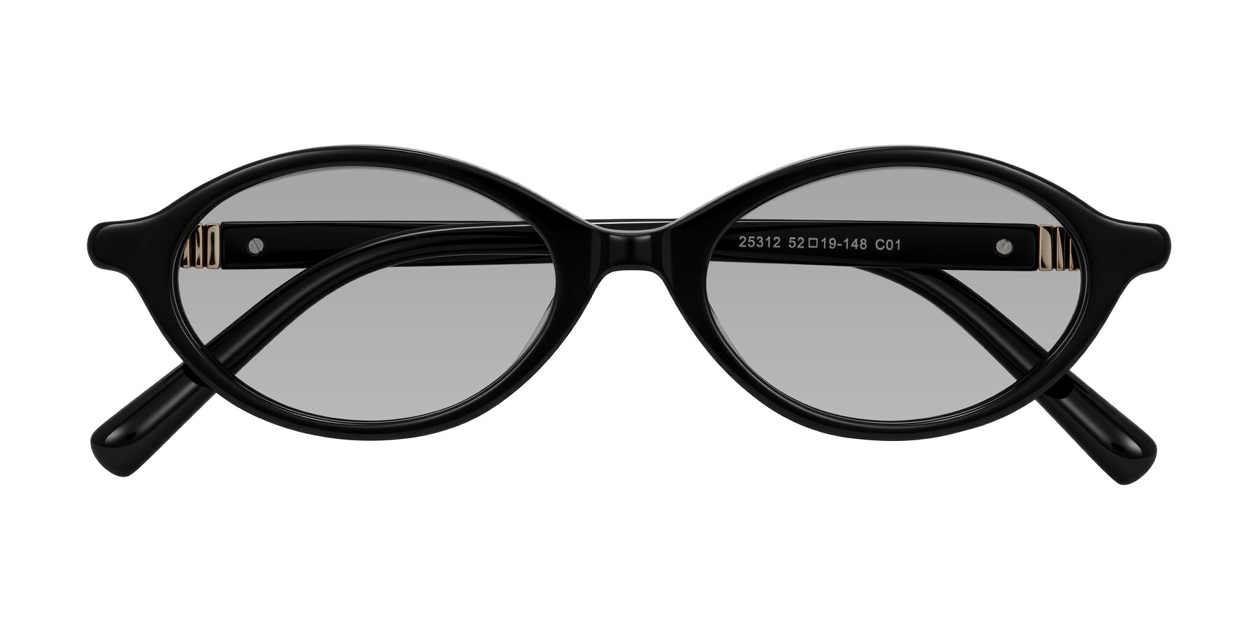 Folded Front of Noelle in Black with Light Gray Tinted Lenses