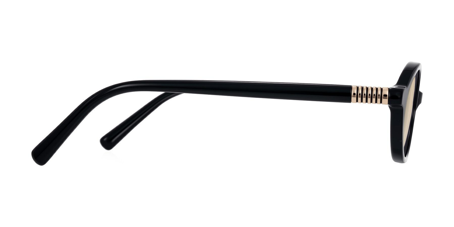 Side of Noelle in Black with Light Brown Tinted Lenses