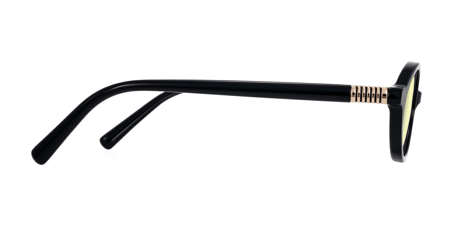 Side of Noelle in Black with Light Yellow Tinted Lenses